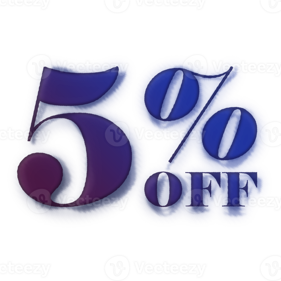 5 Percent Discount Offers Tag with Ink Style Design png