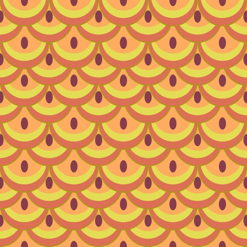 Orange fish scale lines on a seamless pattern background. Lap tiles with mermaid tail pattern for decoration. vector