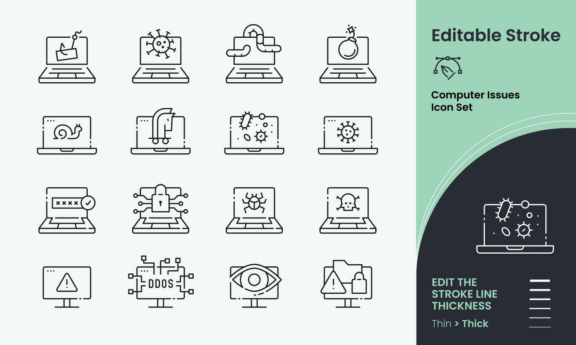 Icon collection containing 16 editable stroke icons. Perfect for logos ...