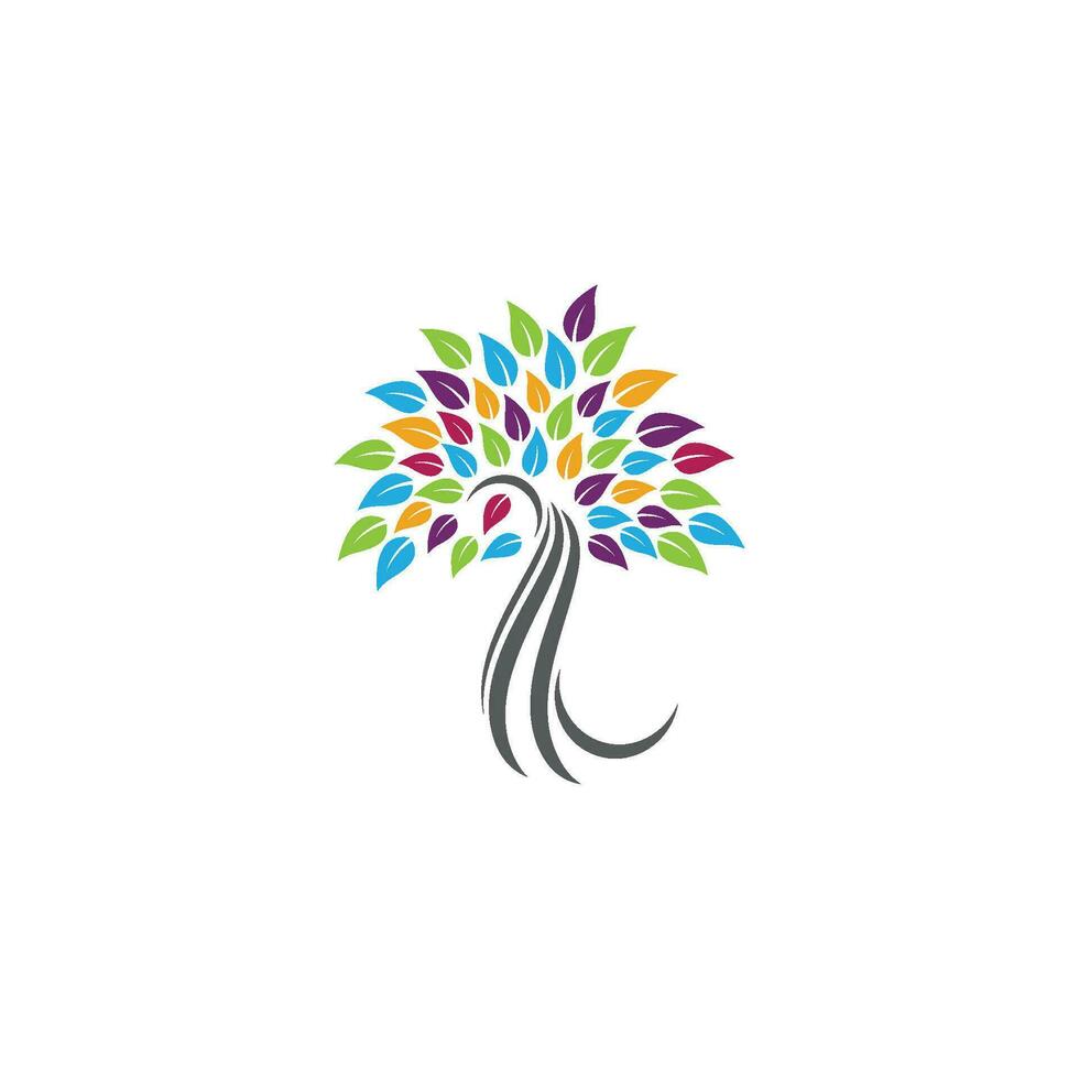 Logos of green Tree leaf ecology vector