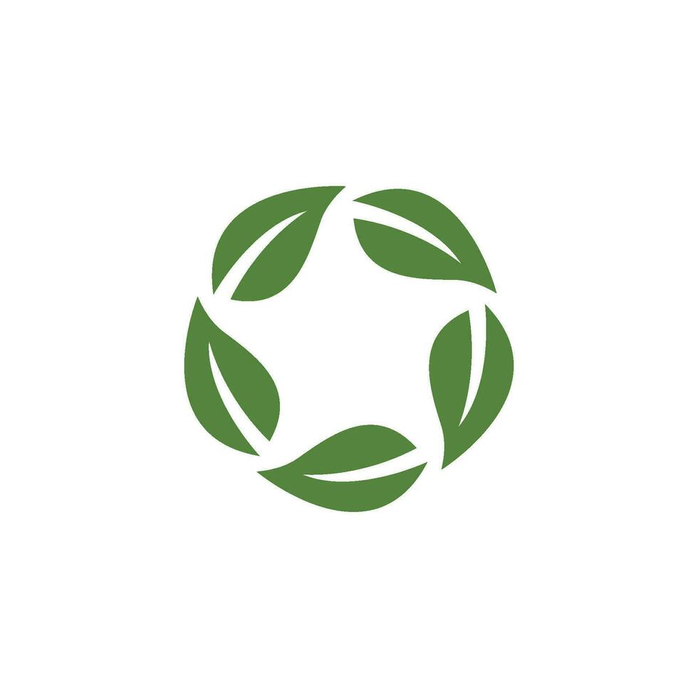 logotipos de la ecología de la hoja del árbol verde vector