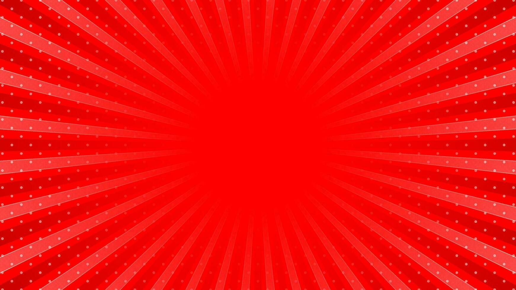 Red sun rays retro with paper texture background. Abstract burst sun rays pattern design. Vector illustration