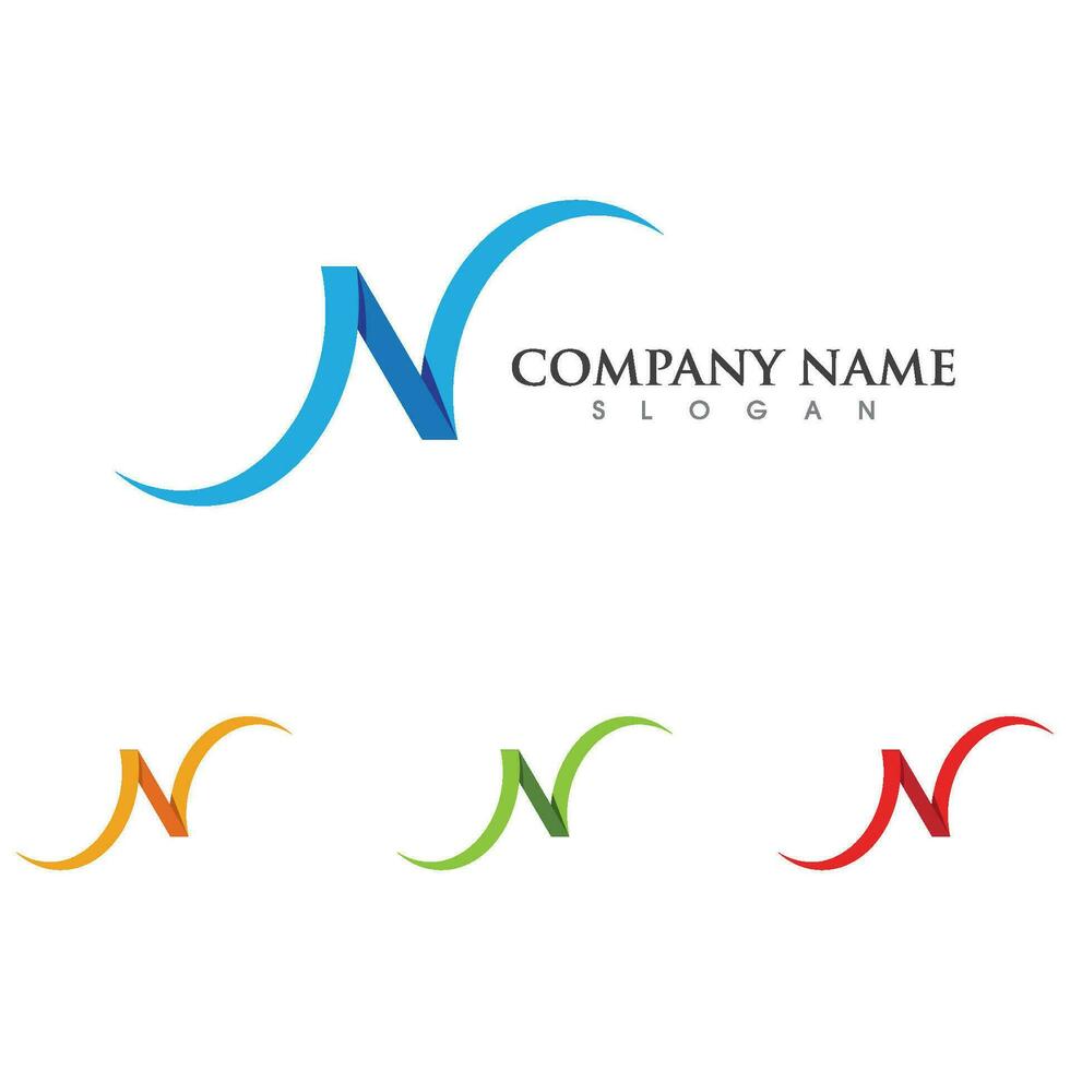 plantilla de logotipo de letra n vector