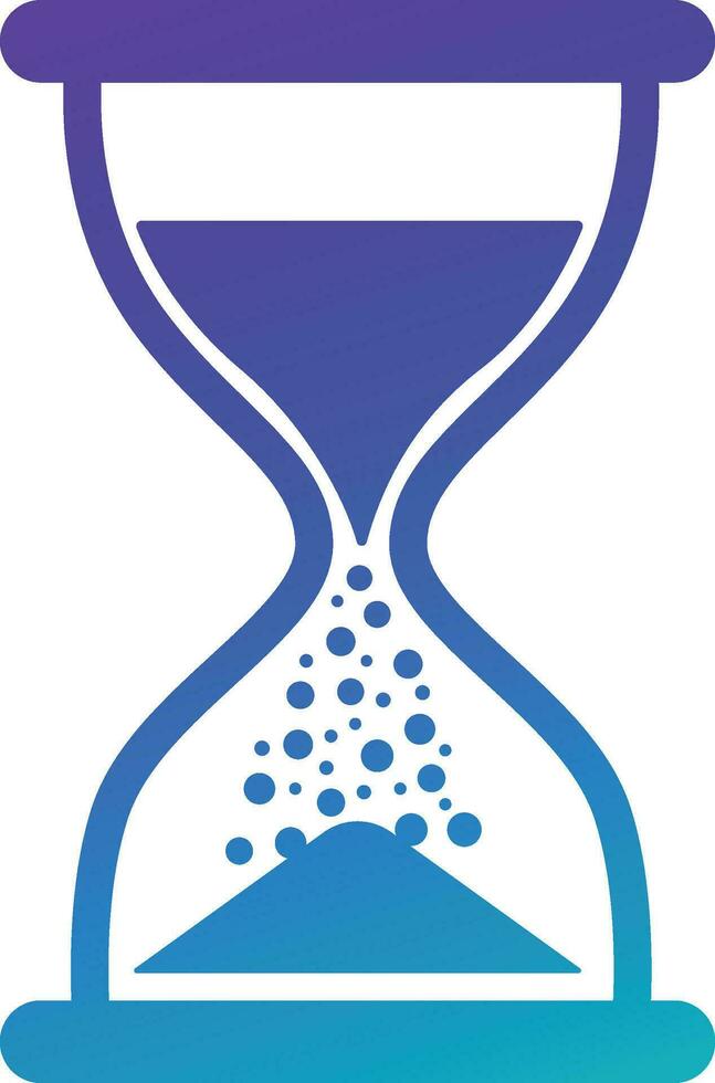 hourglass icon with sand falling down vector