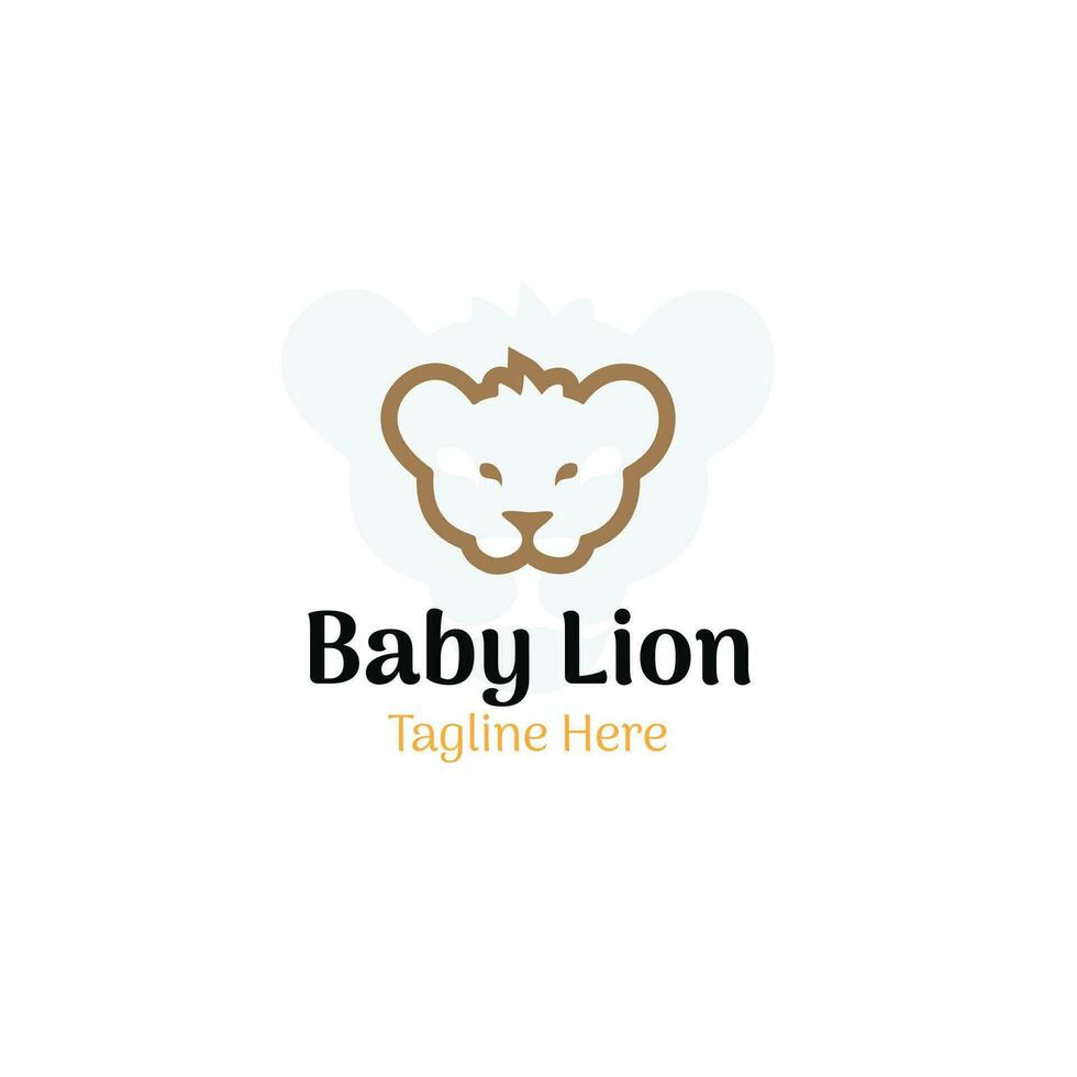 Vector baby lion logo, baby store and baby shop logo template
