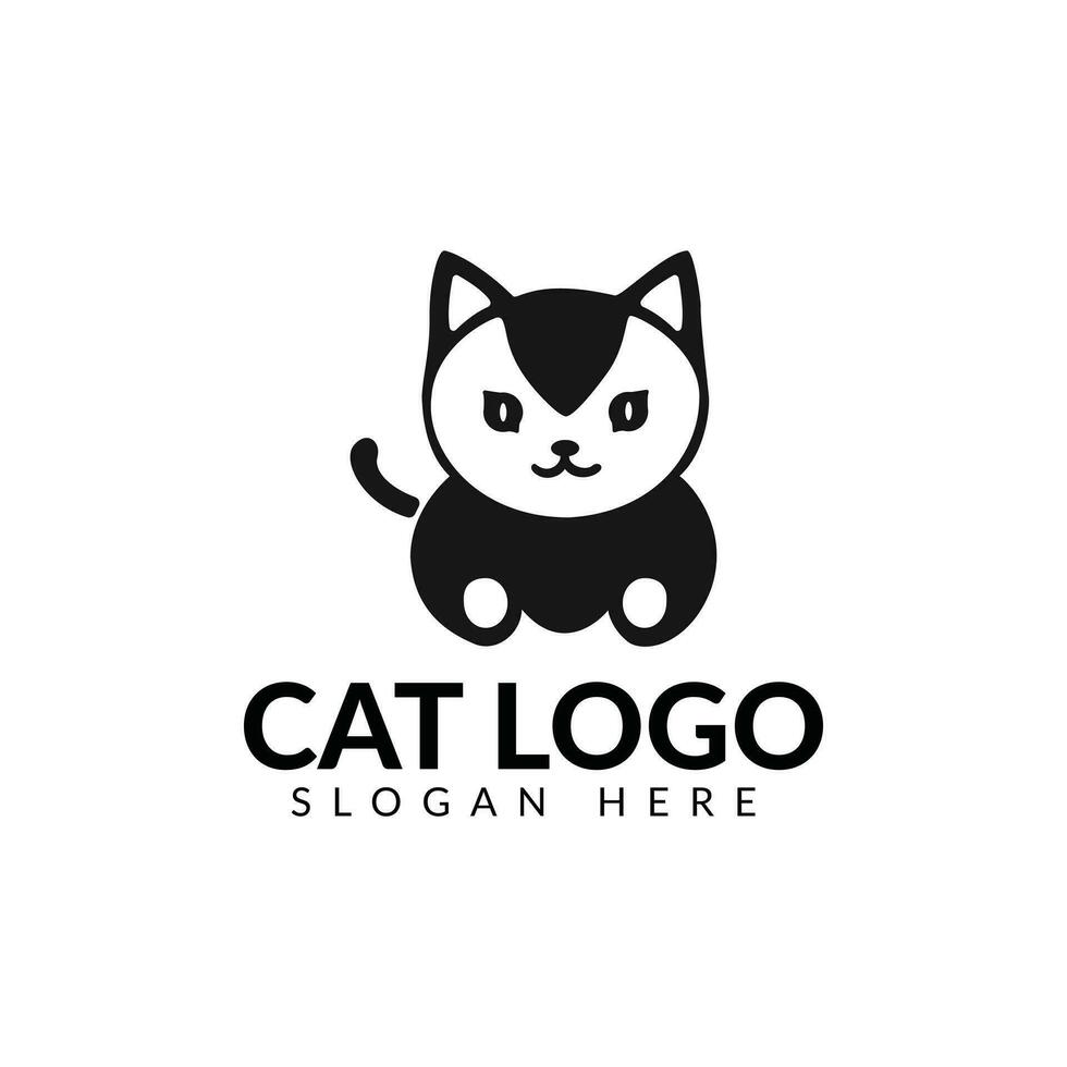Vector cat logo template standard design white background