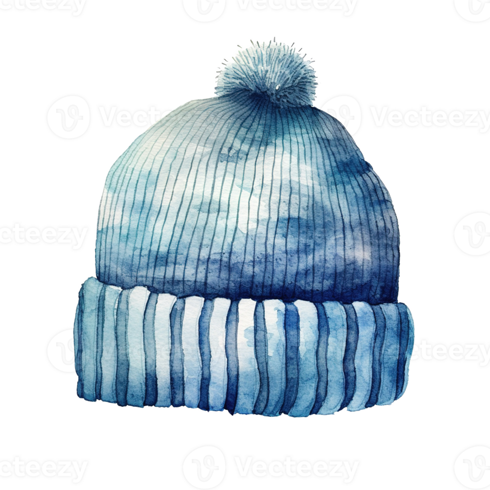 AI generated Winter Beanie For Christmas Event. Watercolor Style. AI Generated png