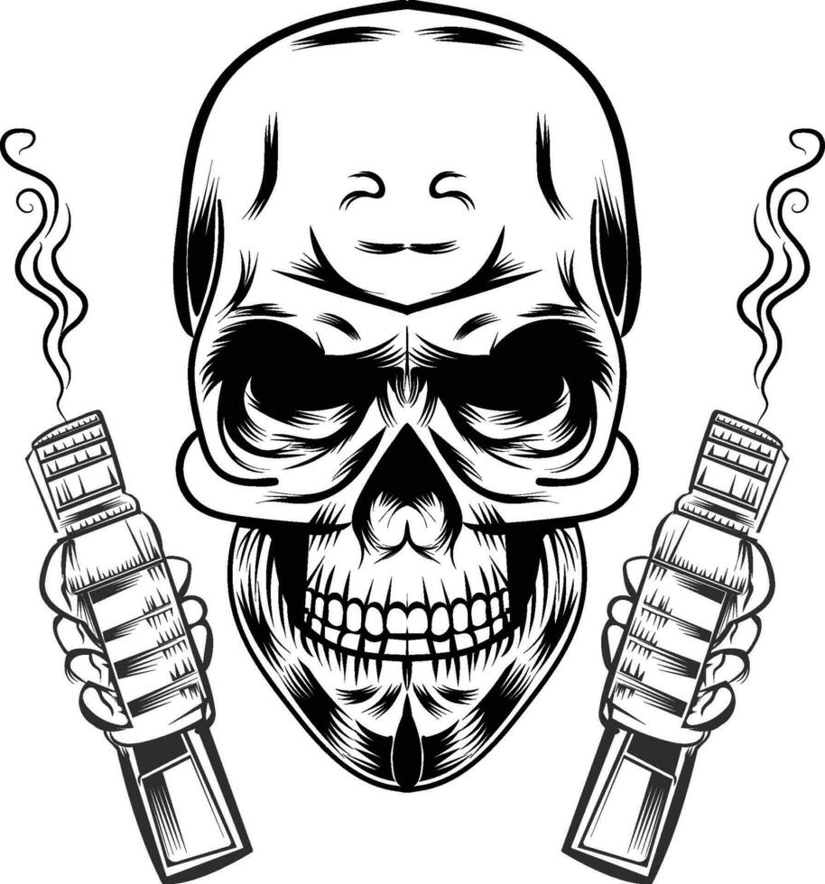 skull vaper vector design