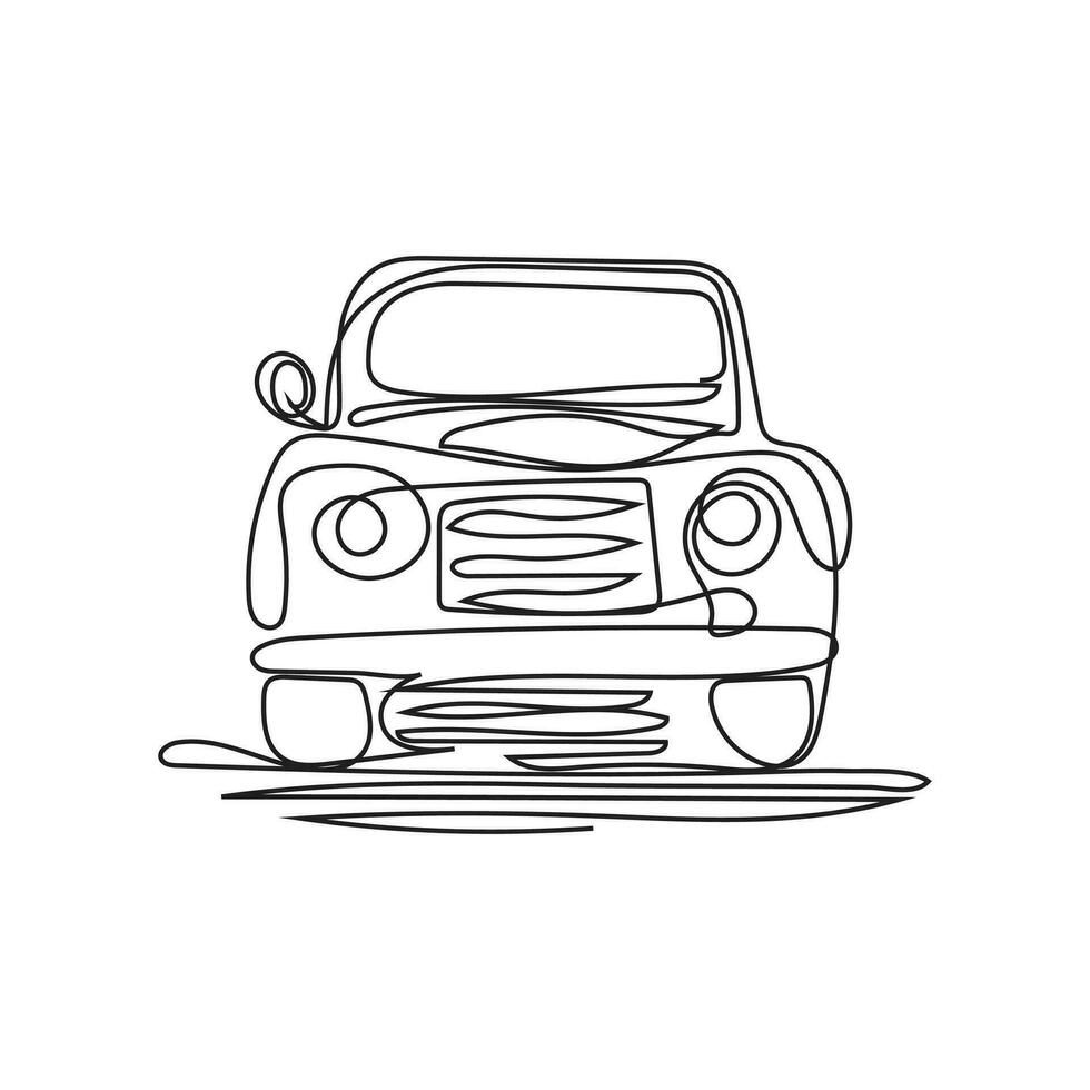 coche uno línea Arte icono vector Arte diseño