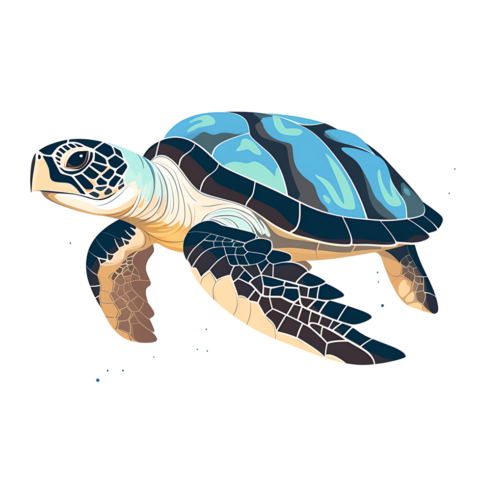 AI generated Serene Sea Turtle Swimming in Isolation Aquatic Wildlife Nature's Beauty in Marine Conservation, Generative Ai png