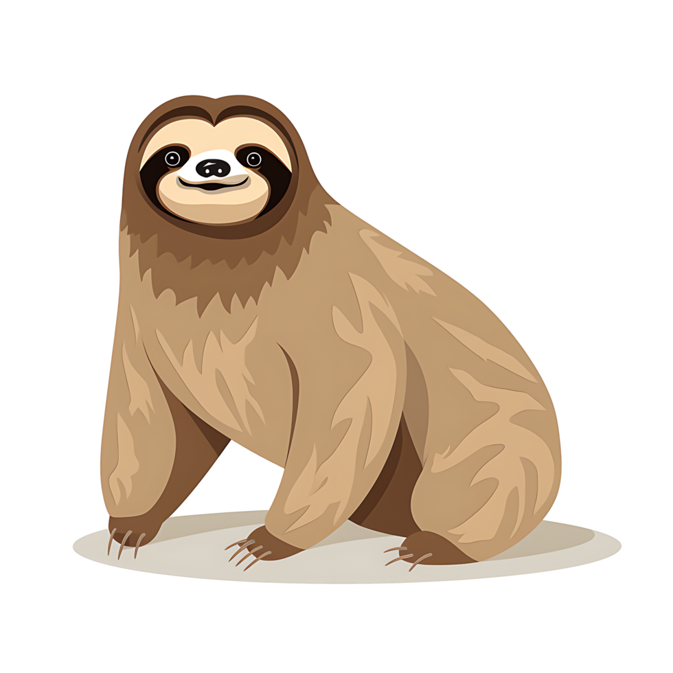 AI generated Adorable Sloth Hanging in Tropical Rainforest Wildlife Portrait of a Cute Isolated Furry Mammal in Nature's Greenery, Generative Ai png
