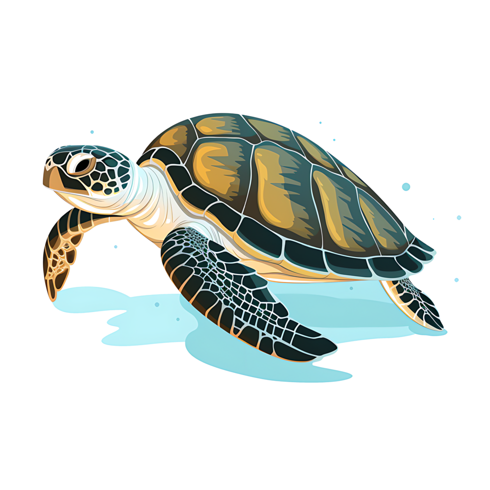 AI generated Serene Sea Turtle Swimming in Isolation Aquatic Wildlife Nature's Beauty in Marine Conservation, Generative Ai png