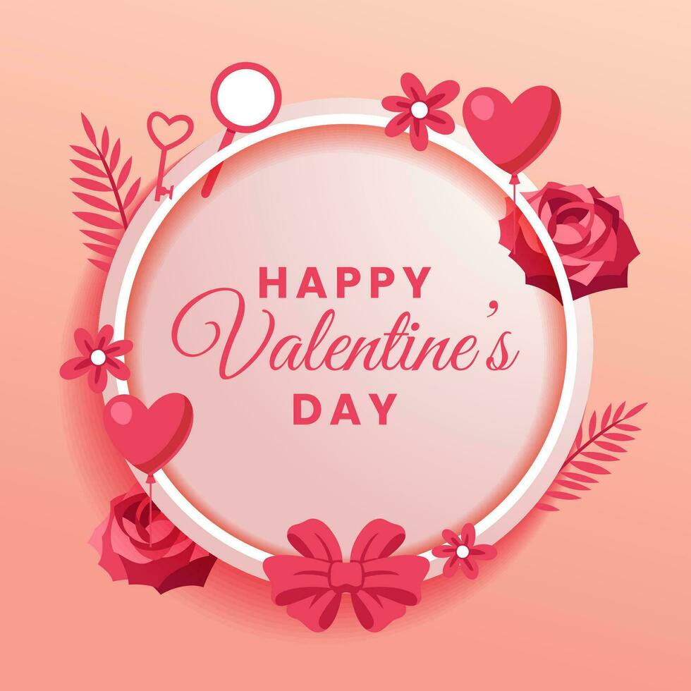 Valentine Day Greeting design, suitable for social media post and other vector