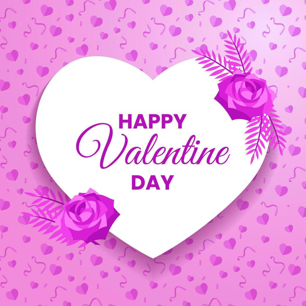 Valentine Day Greeting design with heart shape vector