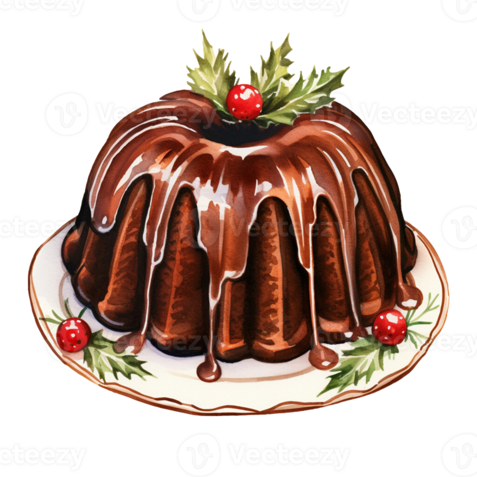 AI generated AI Generative Chocolate cake with currant. Pie with berries. Christmas traditional pastry. Birthday, holiday dessert. For cafes, restaurants, menus, greeting cards. png