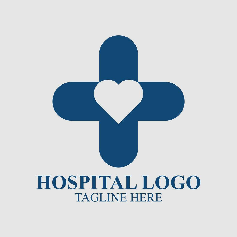 Unique hospital logo design service vector
