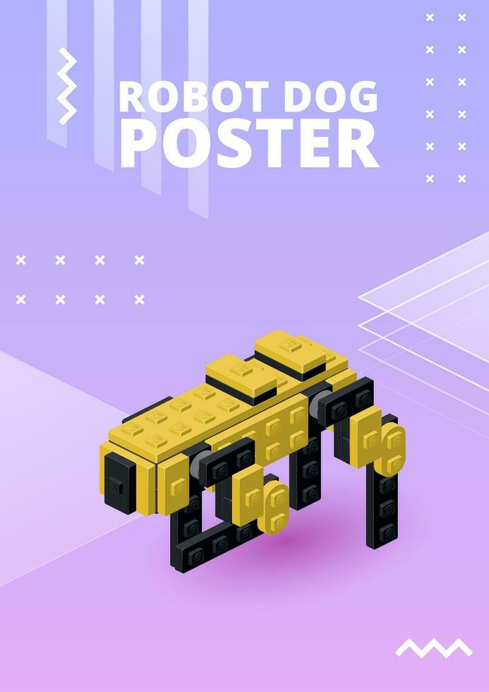 robot perro póster para impresión y diseño. vector ilustración.