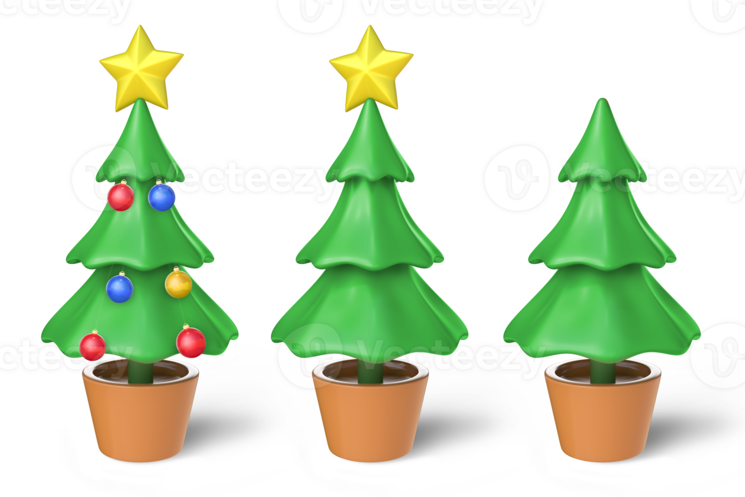 3D Rendering Christmas Tree Set png