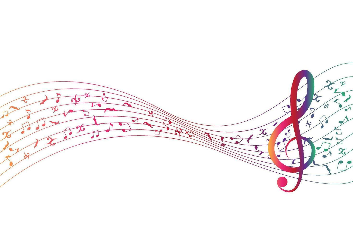 Colorful music background on a white background vector