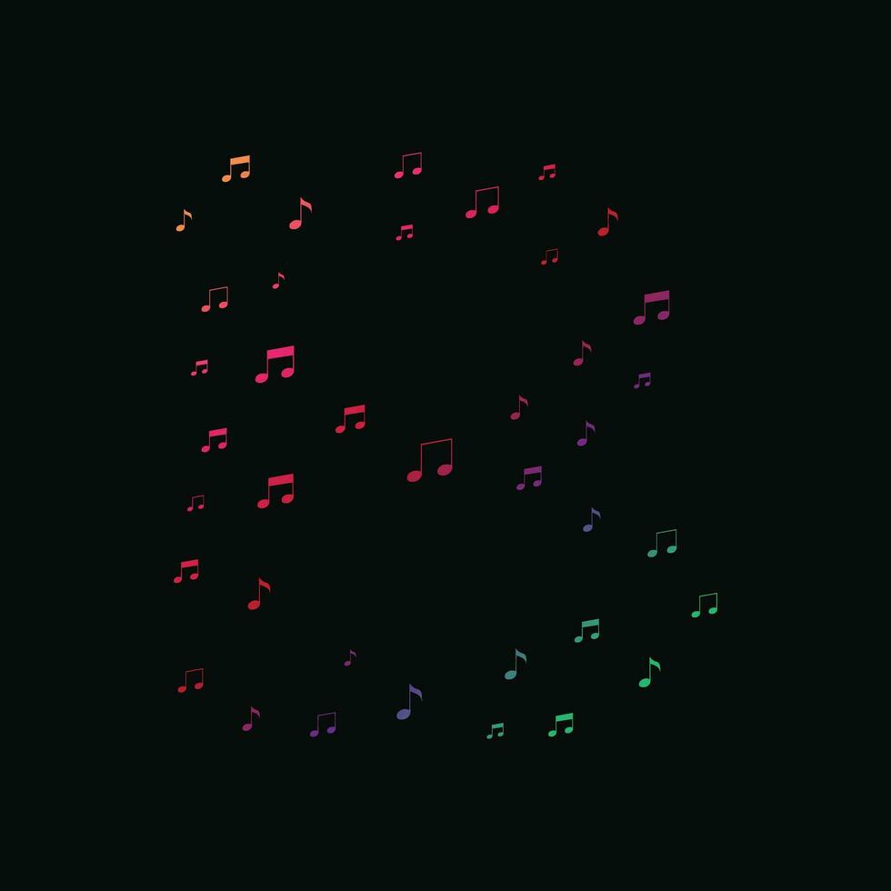 Colorful single font design with music icons for logo and branding vector
