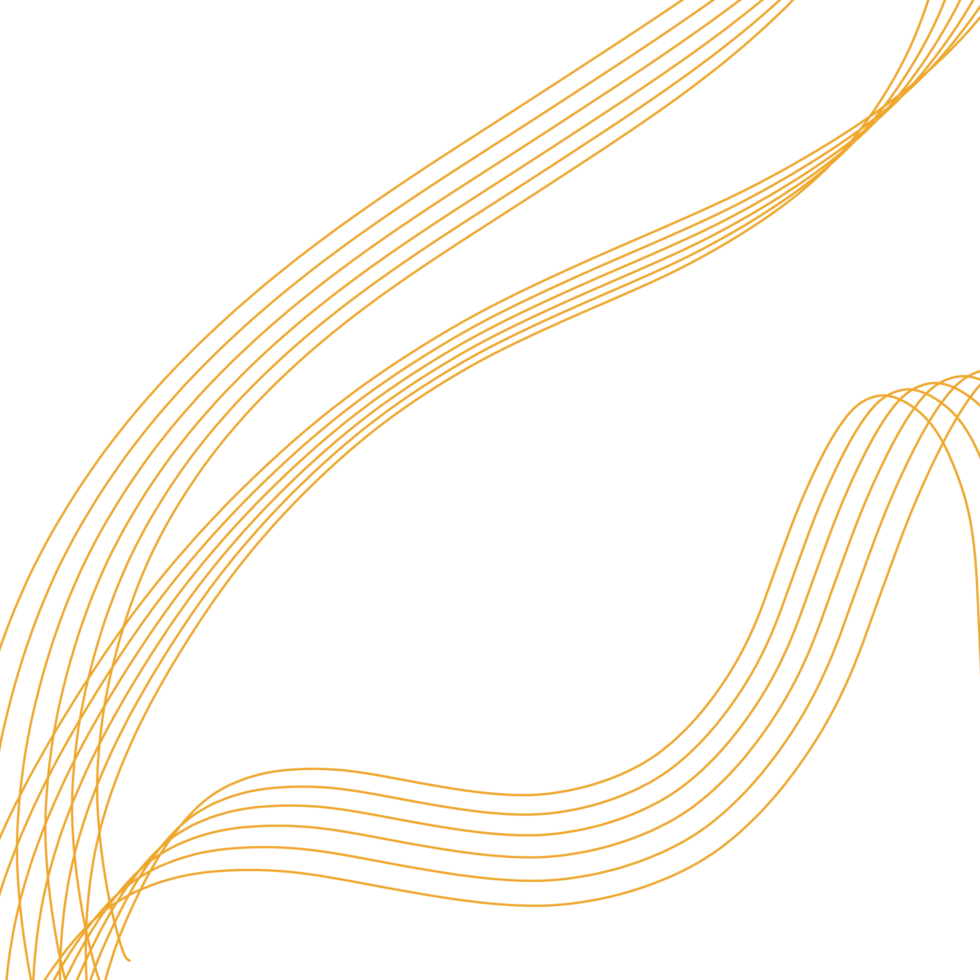 Beautiful abstract line yellow art design wave png