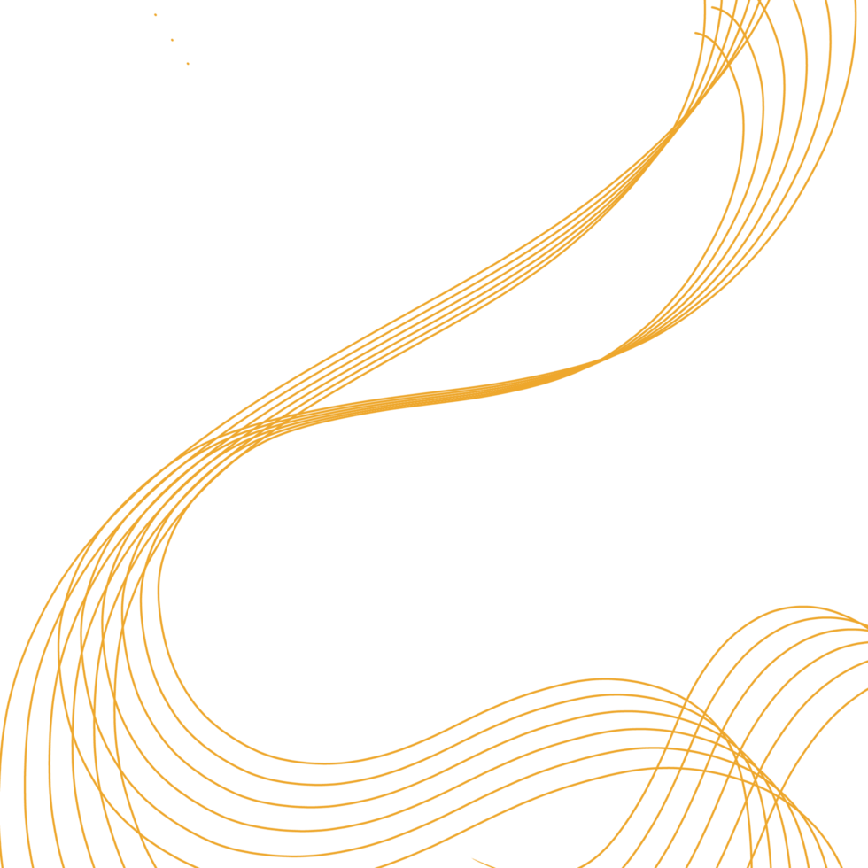 Wave line art yellow pattern design png