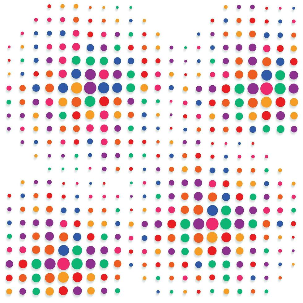 Colorful spotted doodle circle textured background vector