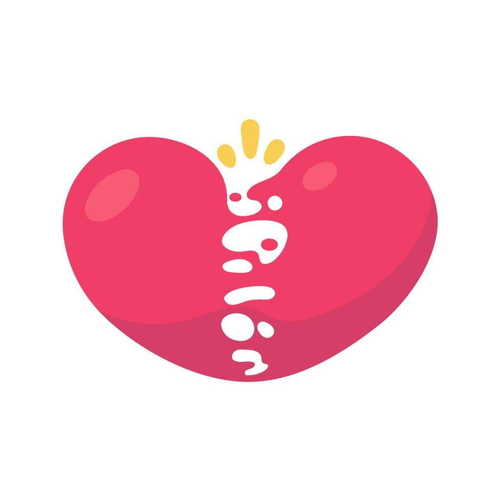 Broken heart. Pink Heart is heartbroken and hurt from divorce from her lover. vector