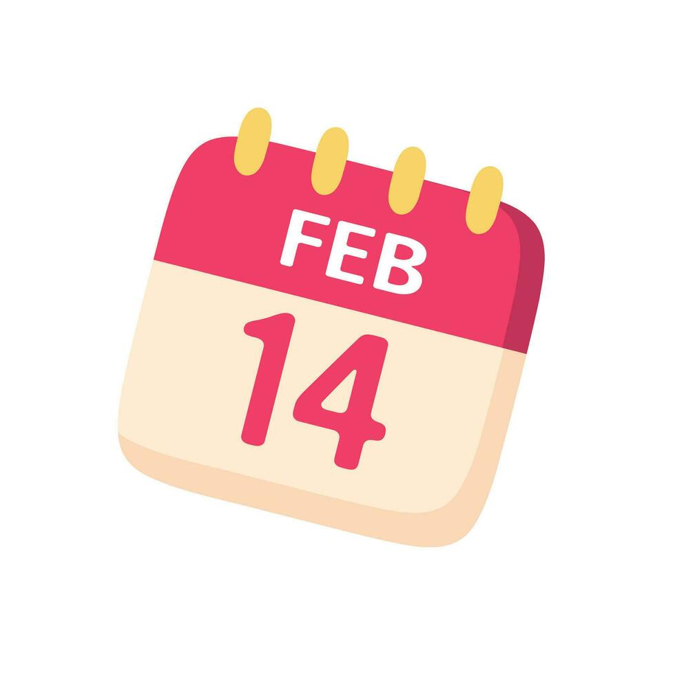 Calendar to remind you of Valentine's Day. vector