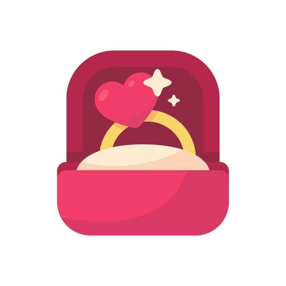 Boda anillo con rosado corazón en parte superior Pareja anillos representando el amor de casado parejas vector