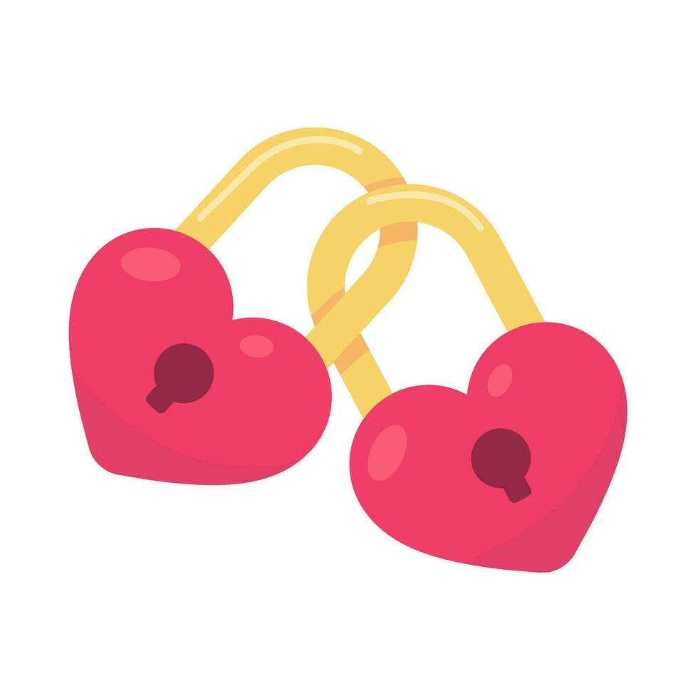 rosado corazón bloquear con llave para desbloqueo amor sentimientos en San Valentín día. vector