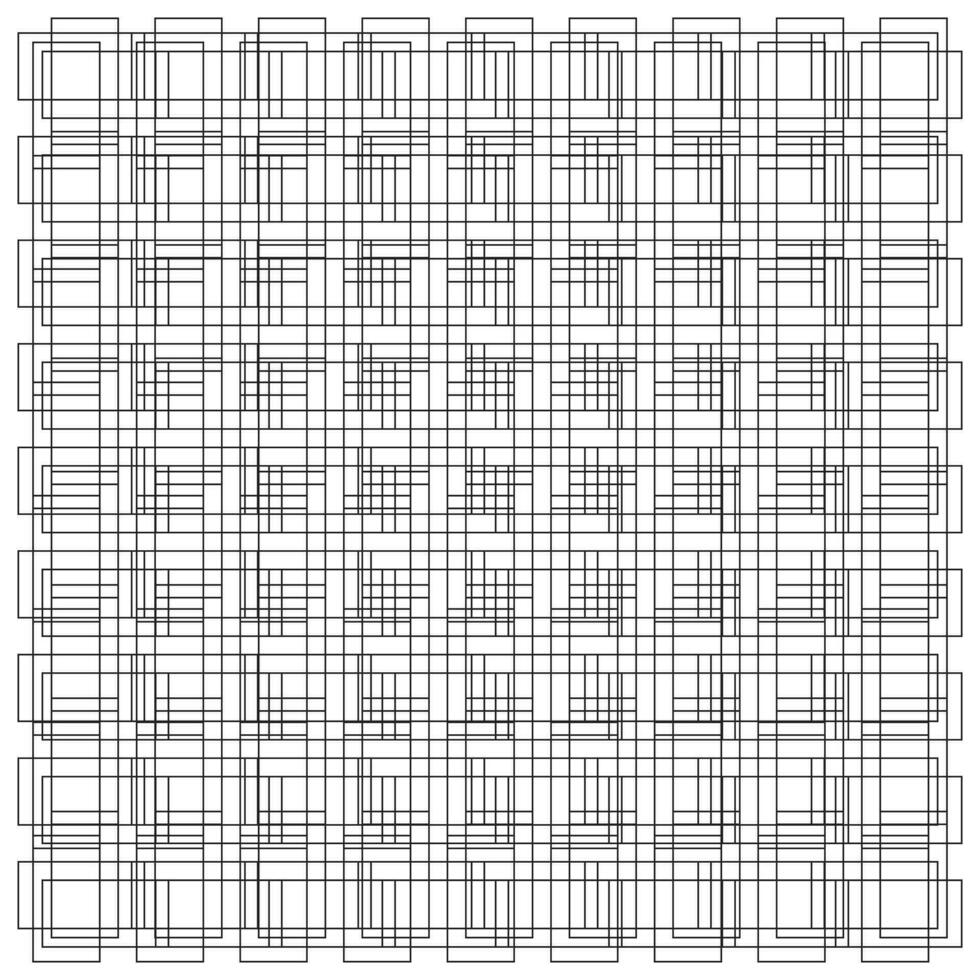 Black and white seamless square cell grid pattern background vector