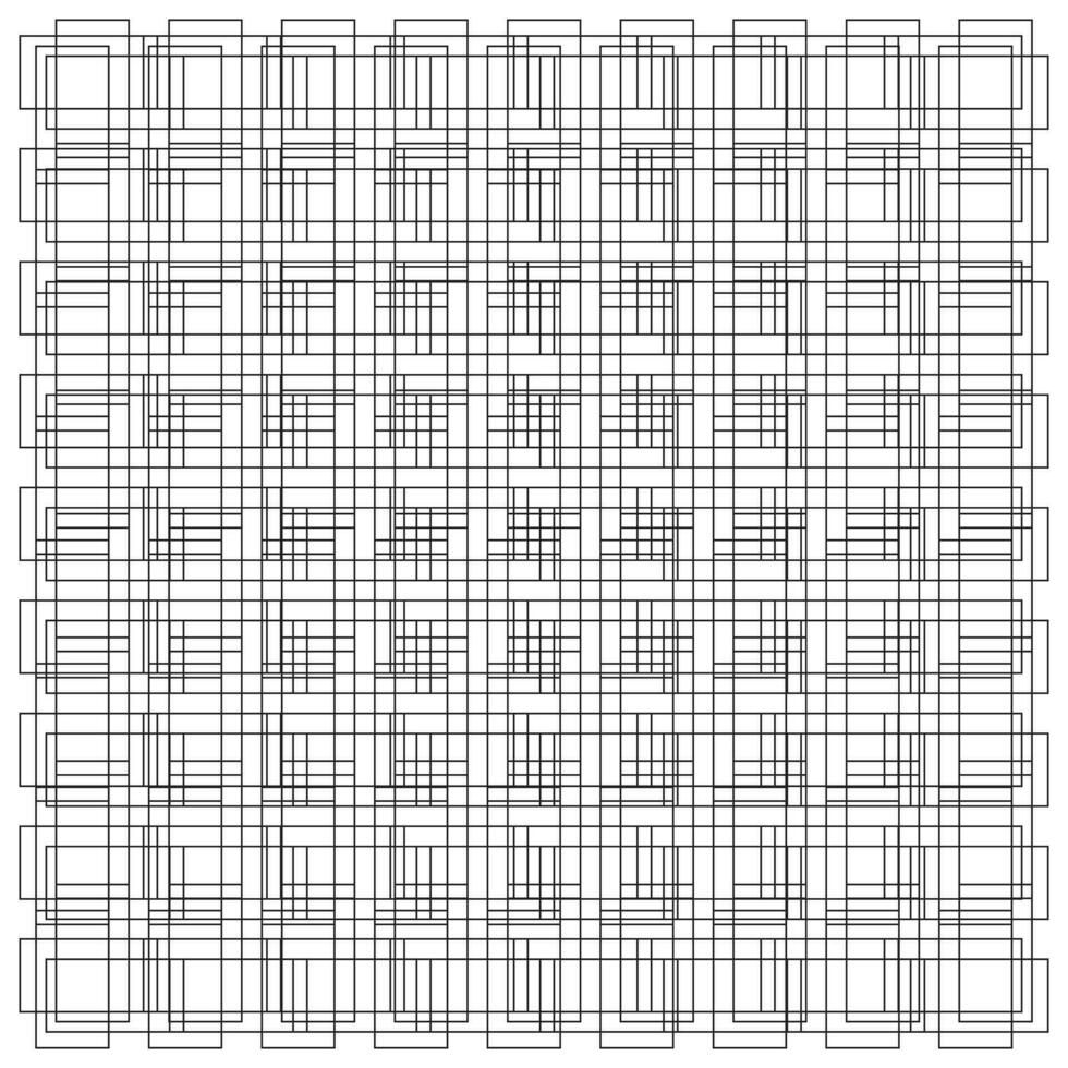 Black and white seamless square cell grid pattern background vector