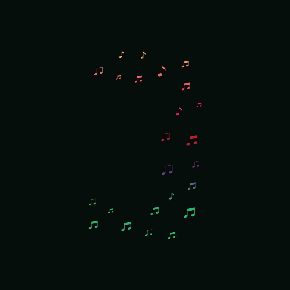 Colorful single font design with music icons for logo and branding vector
