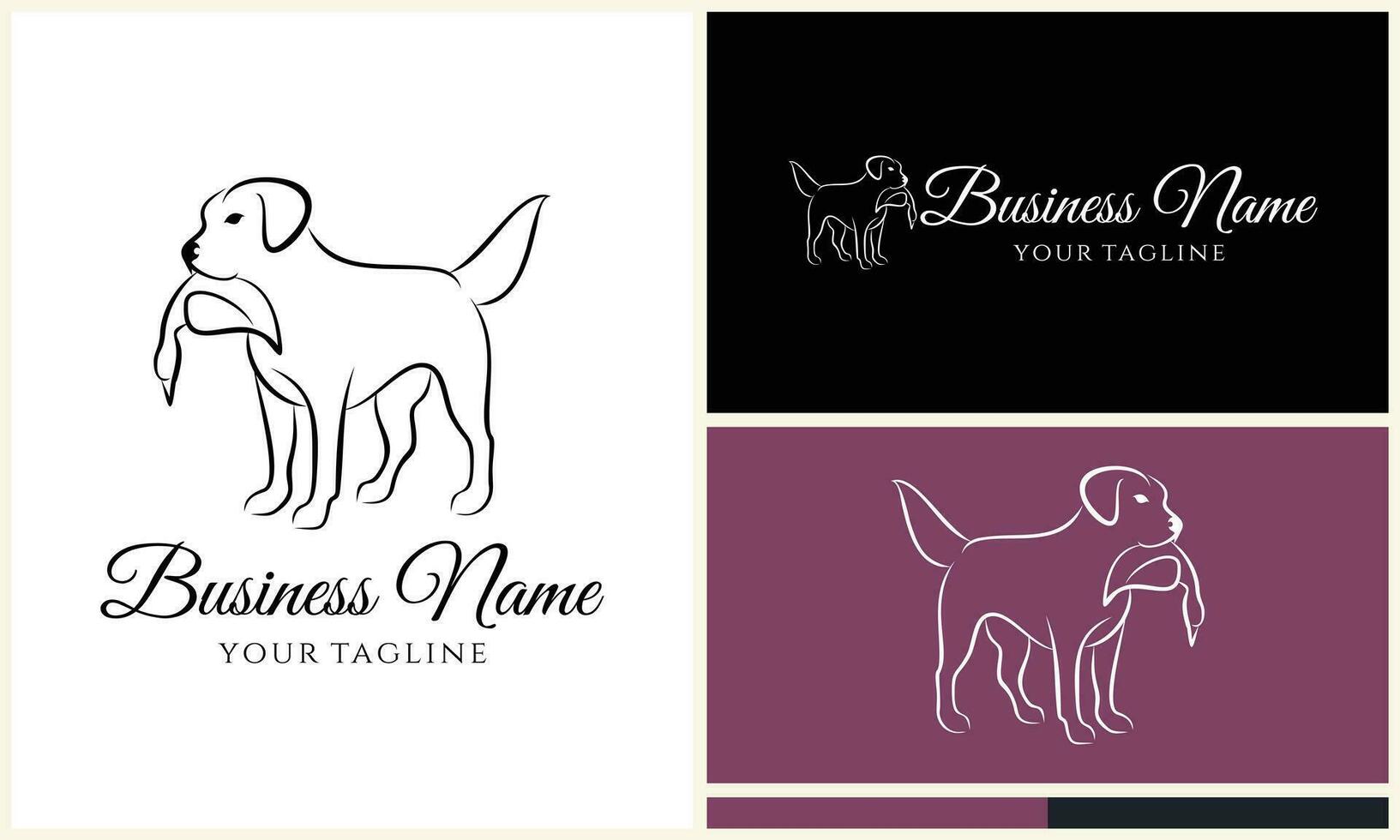 hunting dog duck logo template vector
