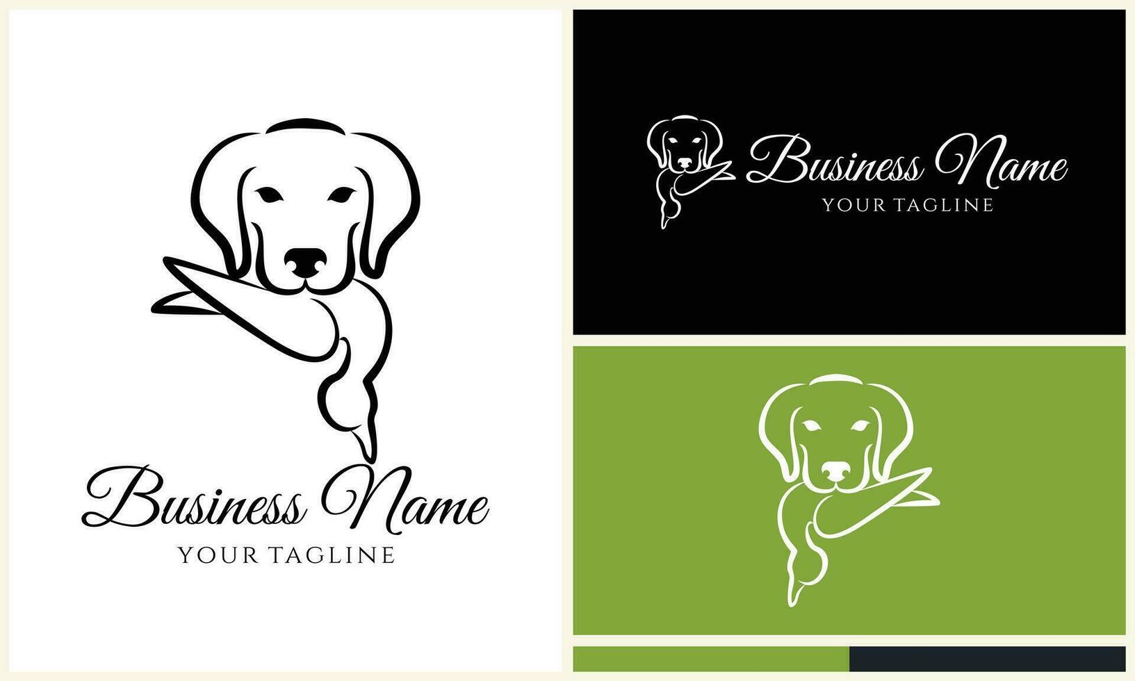 hunting dog duck logo template vector
