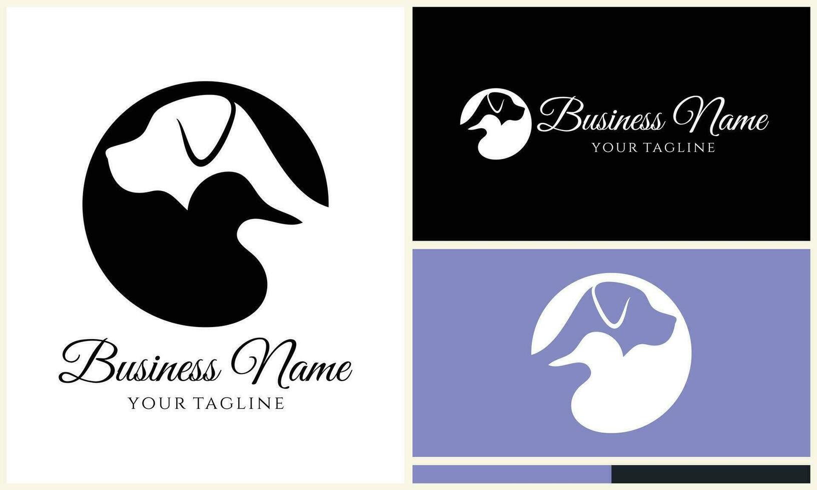 hunting dog duck logo template vector