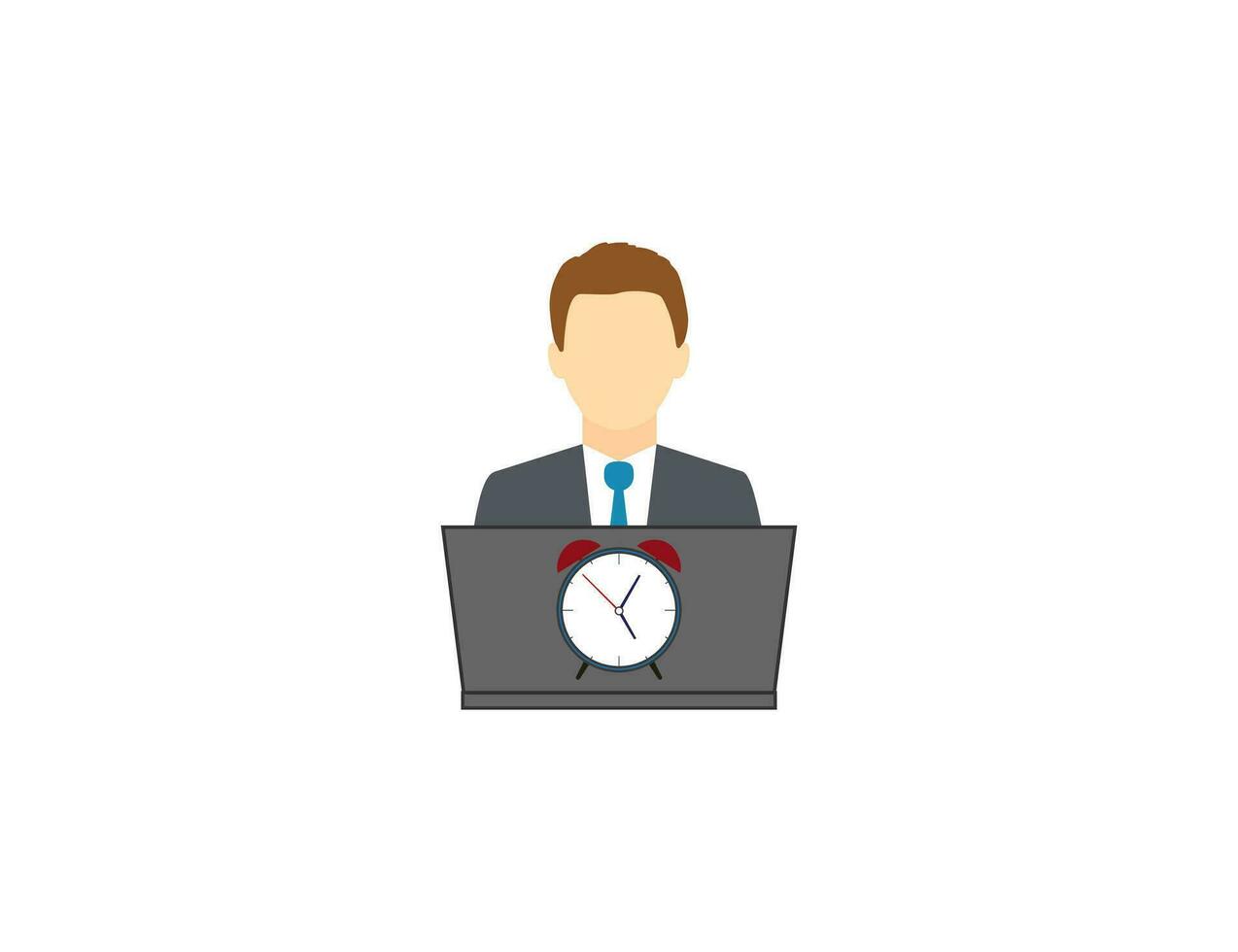 Overtime working icon. Vector illustration.