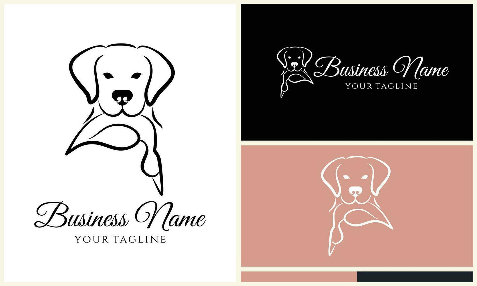 hunting dog duck logo template vector