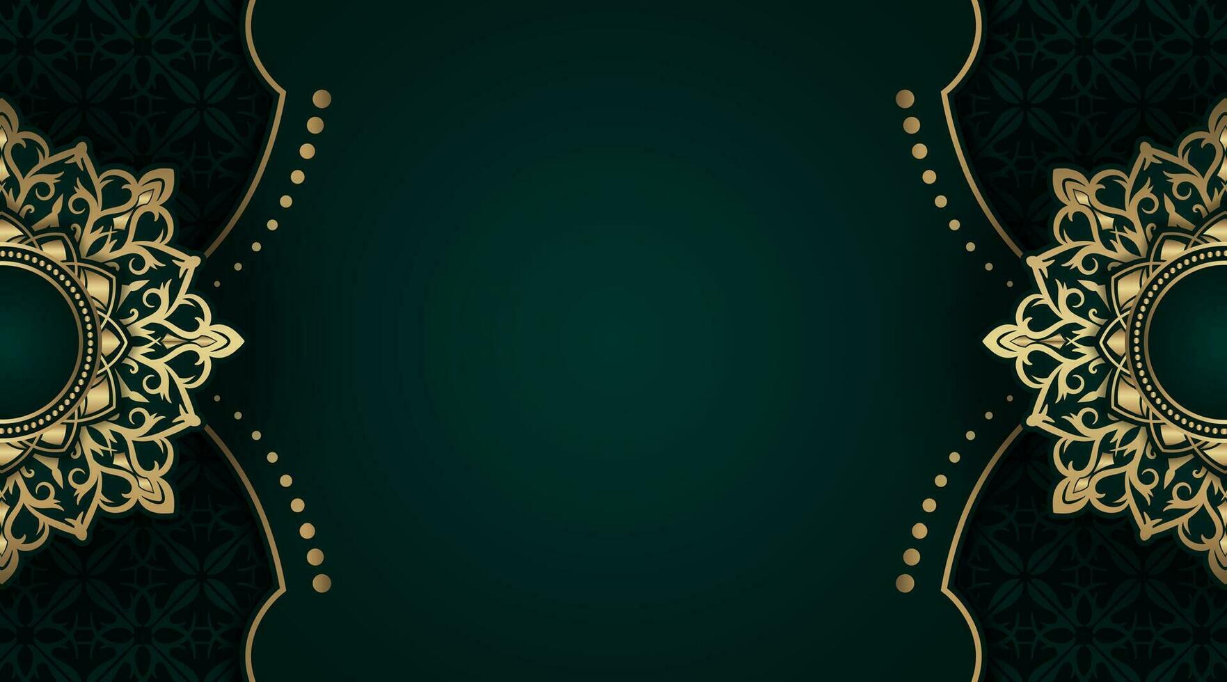 Green luxury background with mandala ornament vector
