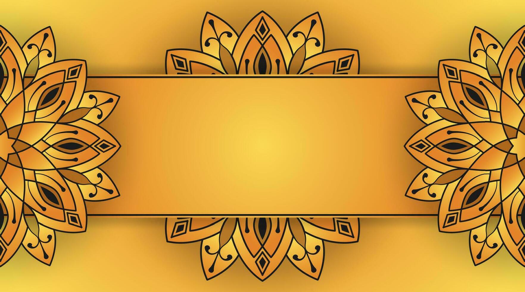 amarillo fondo, con ornamental mandala vector