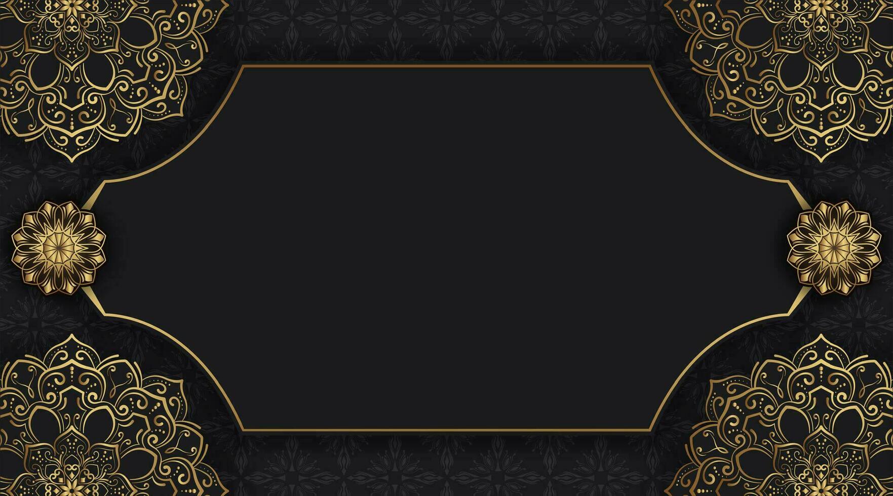 luxury background with golden mandala ornament vector