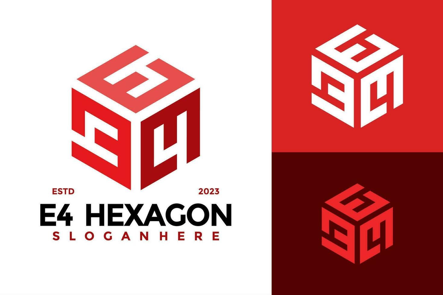 E Hexagon Logo design vector symbol icon illustration