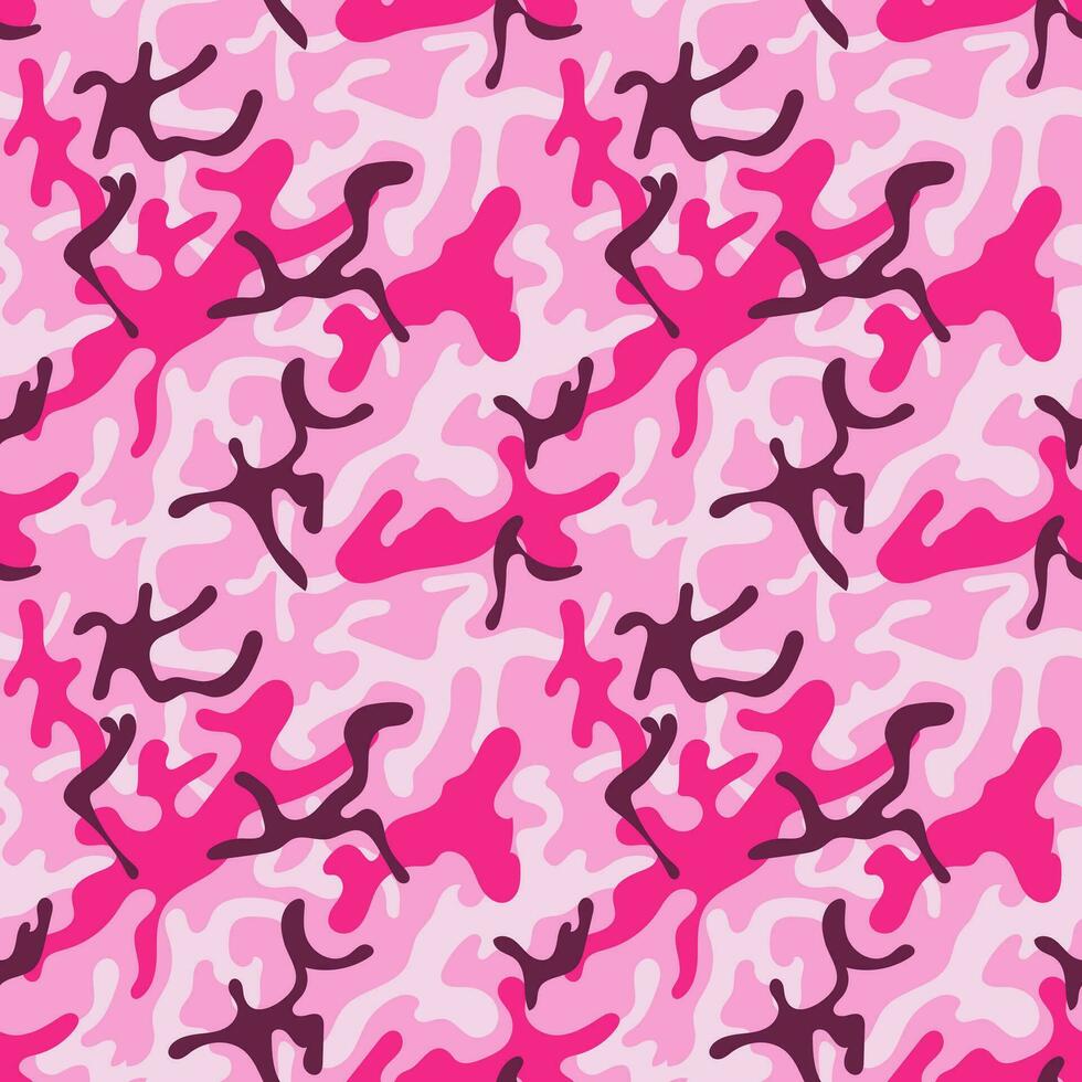 Vector camouflage pattern for pink clothing design.