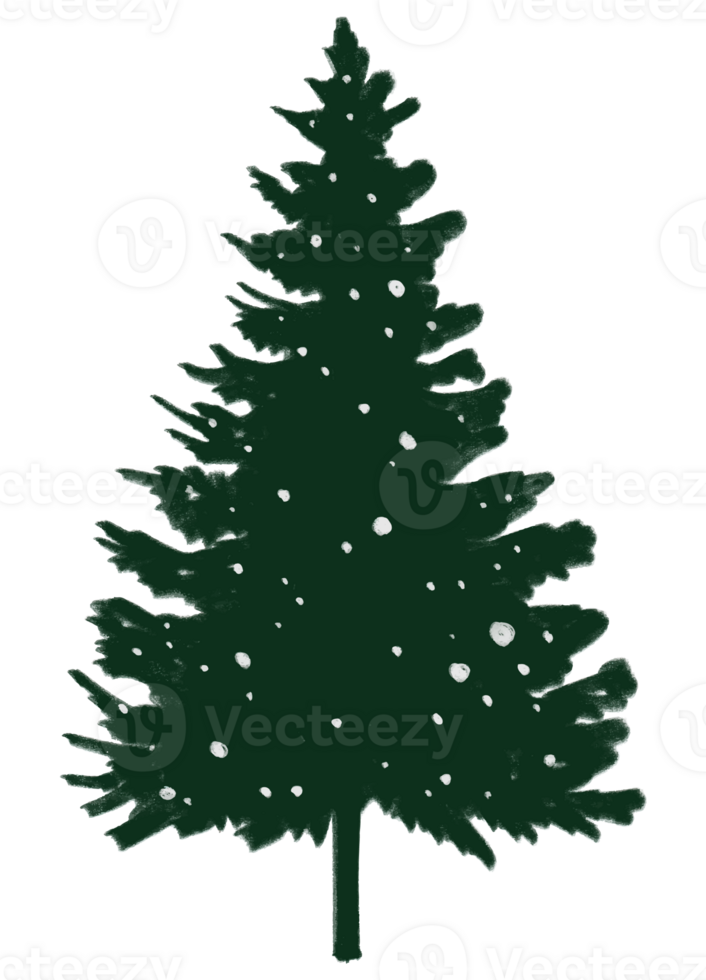 Colorful Christmas tree hand drawn style png