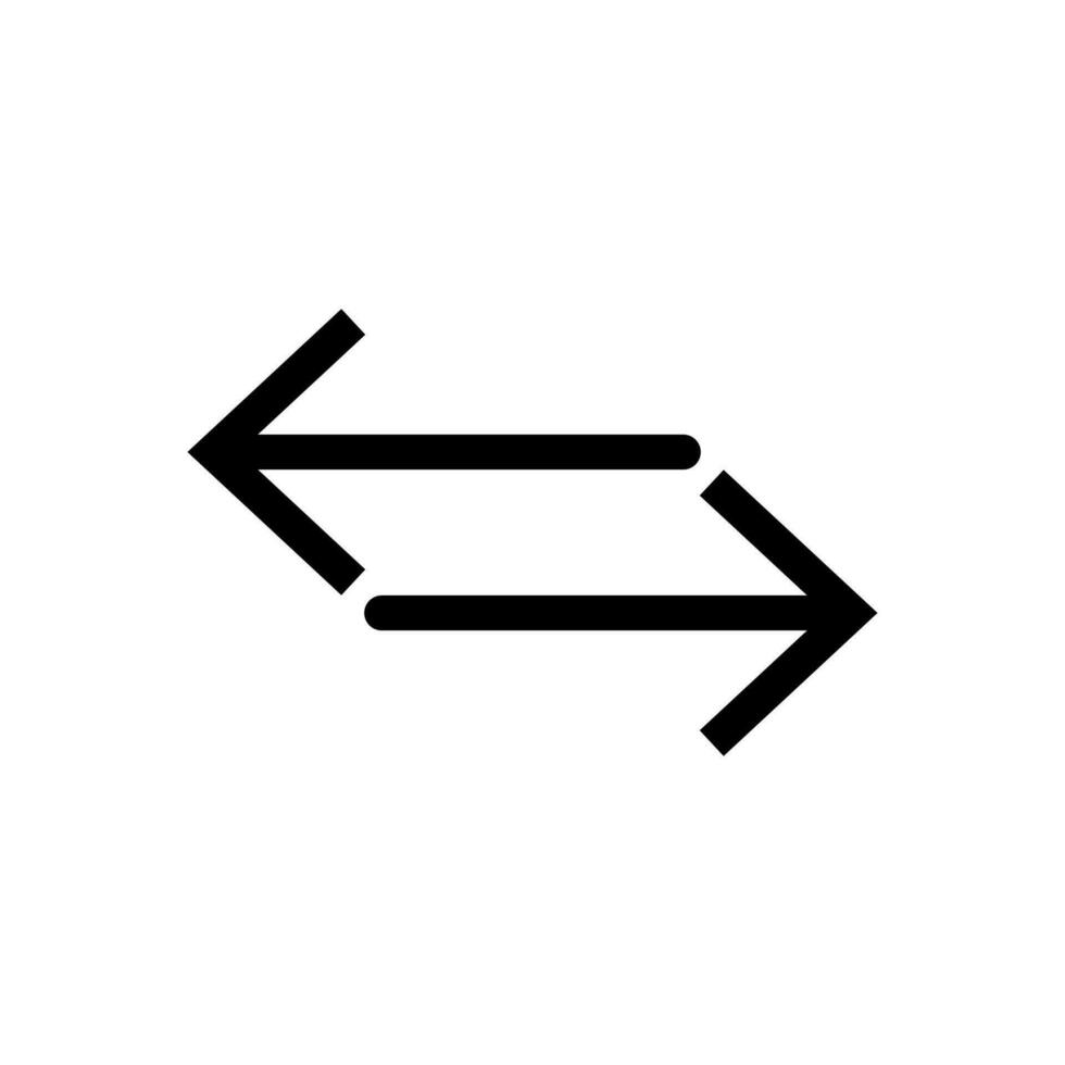 Vector line icon different direction arrow pointer graphic as a navigation element on your web page. Curved arrow vector symbolizes forward direction in business. Variation in orientation