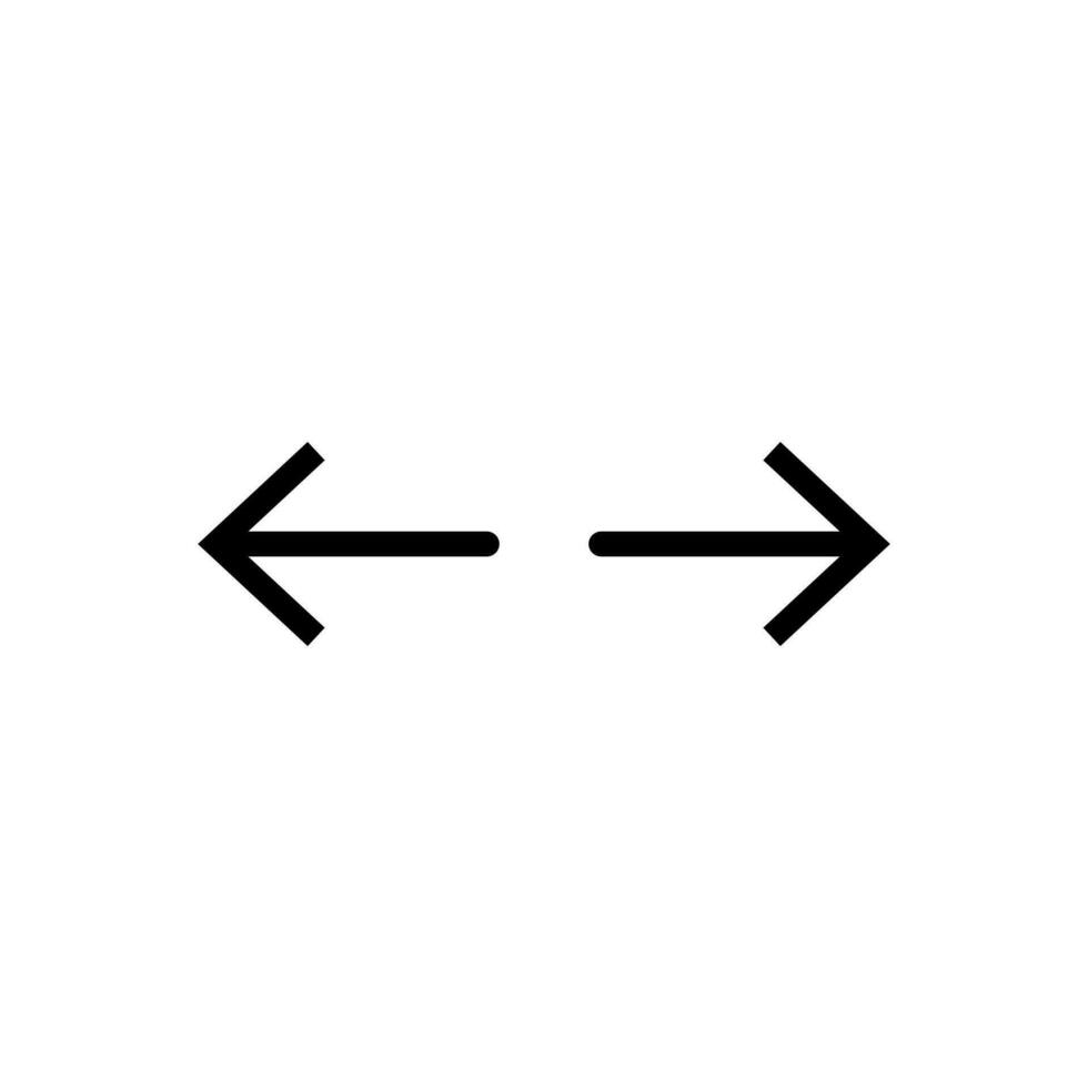 Vector line icon different direction arrow pointer graphic as a navigation element on your web page. Curved arrow vector symbolizes forward direction in business. Variation in orientation