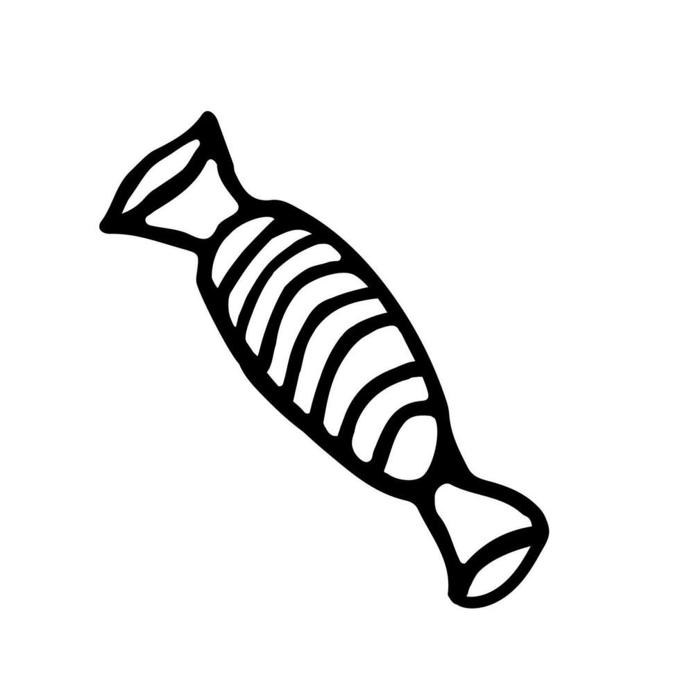 Hand-drawn candy isolated on a white background. Vector illustration in doodle style