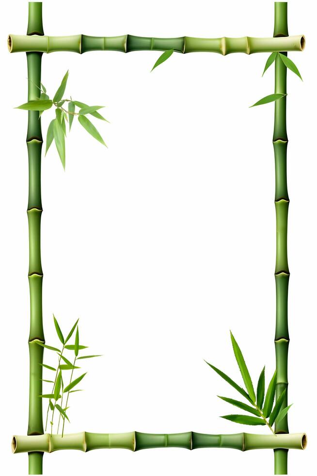 AI generated bamboo frame border photo