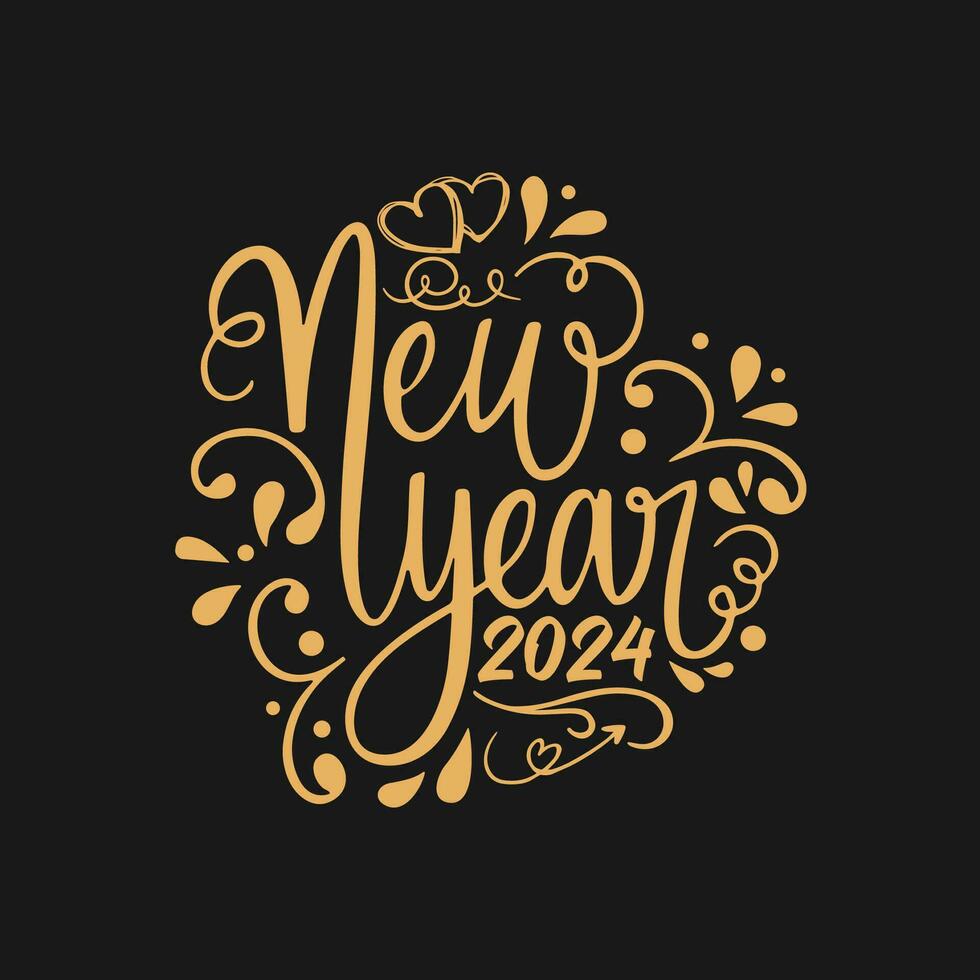 Happy New Year t-shirt design, happy new year 2024, typography, holiday, new Year t-shirt design, 2024 t-shirt, trendy, festival, T-shirt design fully vector graphics for t-shirt print design